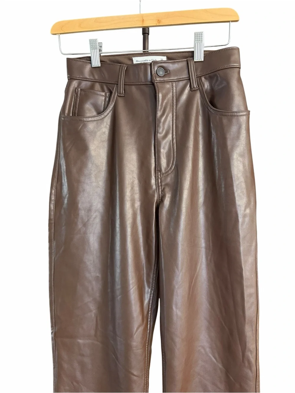 Abercrombie & Fitch 90s Straight Leg Brown High-Rise Straight Pants - Picture 3 of 7